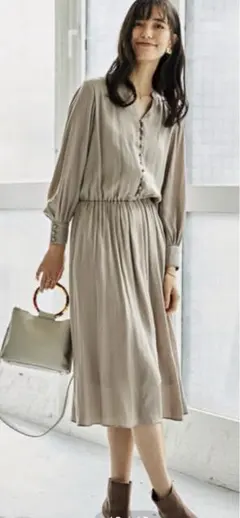 green label relaxing CS Vネック マエボタン ワンピース