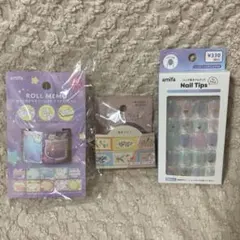 amifa ロールメモ、クリアテープ、マーメイドネイルチップセット