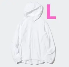 ユニクロ ポケッタブル UV カットパーカ パーカー ホワイト L 廃盤品