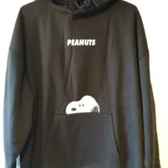 PEANUTS スヌーピー フード付きパーカー ブラック LL