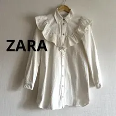 ZARA フリルデニムワンピース