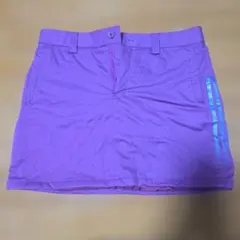 adidas ゴルフスカート 紫 ストライプ L