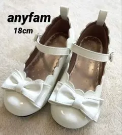 anyfam 18cmホワイトリボン付きフォーマルシューズ　入学式