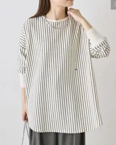 ★完売 ストライプ★タグ付き♪ ピュアルセシン 万能レイヤードカットソー