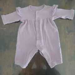 薄紫 フリル付きカバーオール70