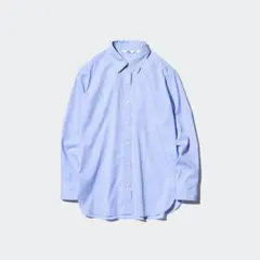 UNIQLO コットンシャツ BLUE ストライプ XL