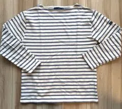 T3 SAINT JAMESバスクシャツOUESSANT キナリ×アッシュブルー