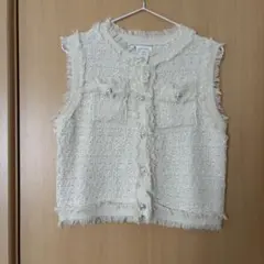 【匿名配送】ツイード風ニットベストのサムネイル