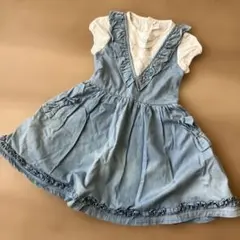 メゾピアノ　110 ワンピース　水色