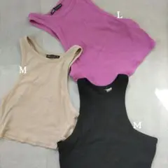 リブタンクトップ 3色セット