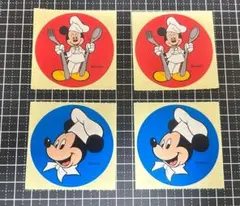 ディズニーリゾート レストラン シェフミッキー 赤青ステッカー4枚セット