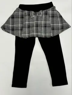 スカッツ　裏起毛　100 チェック　スカート付きズボン