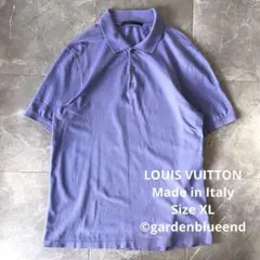 LOUIS VUITTON LVロゴ刺繍 鹿の子 ポロシャツ サイズXL 紫のサムネイル