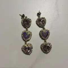 ハート型クリスタルピアス