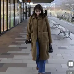 NUGU ファーカラーロングジャケット