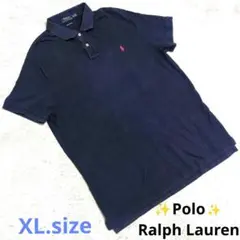 Polo ラルフローレン XL（ビッグシルエット）ネイビーポロシャツ