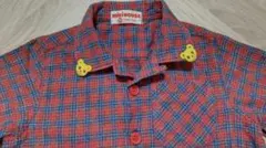 190★ミキハウス　平成レトロ　プッチーくん　チェックシャツ80