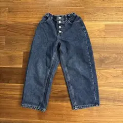 GU ダークブルー ワイドレッグパンツ　130cm