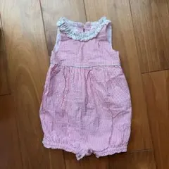 Ralph Lauren ピンクストライプロンパース　12M