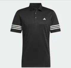 adidas ストライプ ブラック ポロシャツ　L サイズのサムネイル