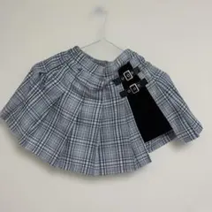 青と白のチェック柄スカート シナモンロール コラボ 130センチ