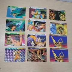 聖闘士星矢 1988年 バンダイ カードダス 12枚セット キラは裏面剥がれ有 聖闘士星矢 1988年 バンダイ カードダス 12枚セット キラは裏面剥がれ