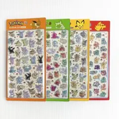 【韓国限定】ポケモンシール　4枚組　3Dクリスタルステッカー　ボンボンドロップ