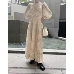 Acka アッカ　プリーツ　ドット　ワンピース　1 acka】ドットワンピース サイズ1 - メルカリ