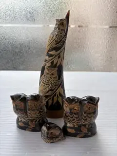 中国古玩 彫金水滴2個セット 鳥と竹の彫刻 | Mercari