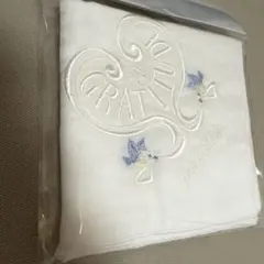 【新品・未開封】jun ashida ジュンアシダ ハンカチ 白 鳥　刺繍のサムネイル
