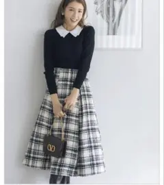 tocco チェック柄 フレアスカート M