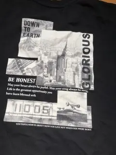BE HONEST グラフィック Tシャツ ブラック