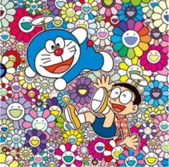 村上隆 × ドラえもん 版画「おすわりドラえもん 泣いたり笑ったり