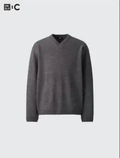 ユニクロC リラックスVネックセーター グレー L