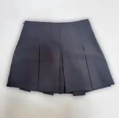 GU ローウエストプリーツミニスカート　スカート　ミニスカート　グレー　S