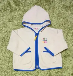 【新品、未使用】ミキハウス フード付きクリーム色パーカーCHIECOSAKU