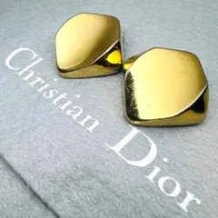 【良品】Dior イヤリング ゴールド ヴィンテージ 激レア 希少 無地 刻印