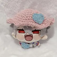 にじぱまるっと 編み物　洋服　着せ替え　帽子　ポシェット　ハート ピンク 水色
