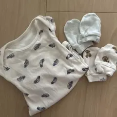 車柄ロンパース80cm長袖 ミトン まとめ売り