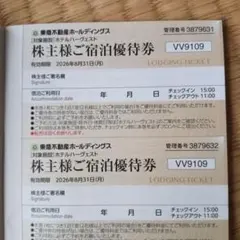 東急ハーヴェスト宿泊割引券2枚　24時間以内発送8月末まで。のサムネイル