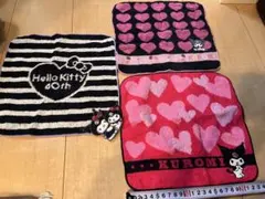 サンリオ　クロミ キティ　ほぼ未使用　ミニタオル　ハンカチ３枚　まとめ売り