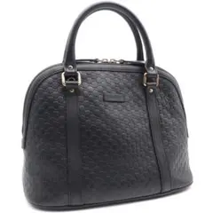 グッチ GUCCI マイクロシマ ハンドバッグ ブラック449663
