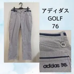 アディダスGOLF　青ストライプ　夏パンツ　さらっと　76のサムネイル
