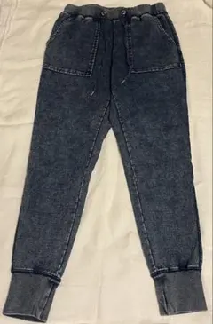 GU デニムスウェットイージーパンツ　ブルー　S ジョガーパンツ