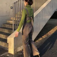 タグ付き✨ GRL 2Way バックリボン オールインワン チェック サロペット