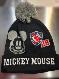 ミッキーマウス ニット帽 ポンポン付き