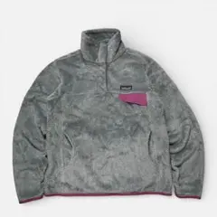 Patagonia フリース スナップT 起毛 グレー×パープル アウトドア