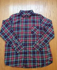 UNIQLO チェックシャツ XL 長袖 薄手 コットン 春羽織り　メンズ