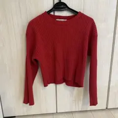 t*n様 レイビームス リブコットンニット　レッド