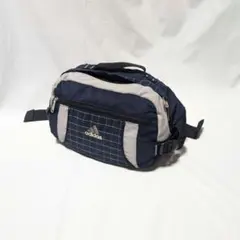 【adidas】90s~ロゴ刺繍チェック柄ボディーバッグ・ウエストポーチ　Y2K